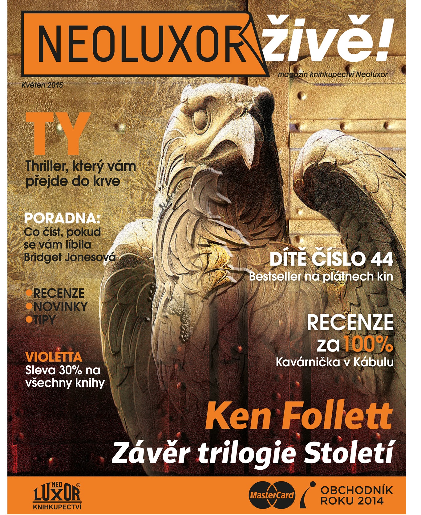 Titulná strana Neoluxor živě s Kenom Follettom