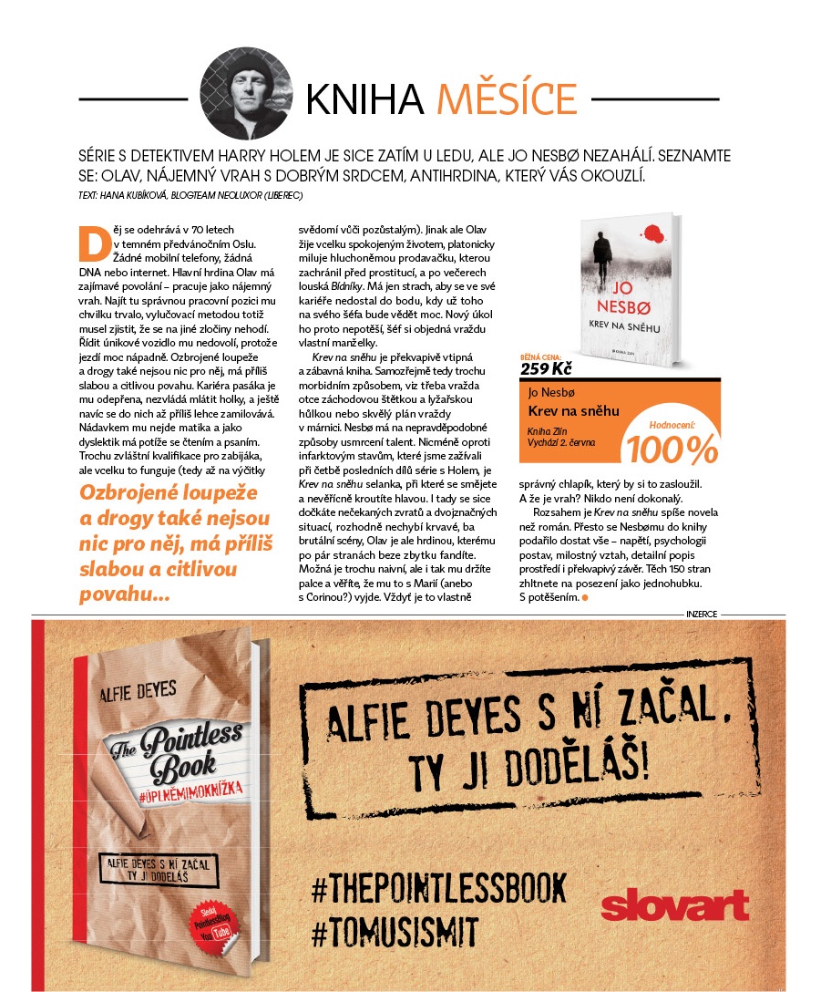 Strana Kniha mesiaca v magazíne Neoluxor živě