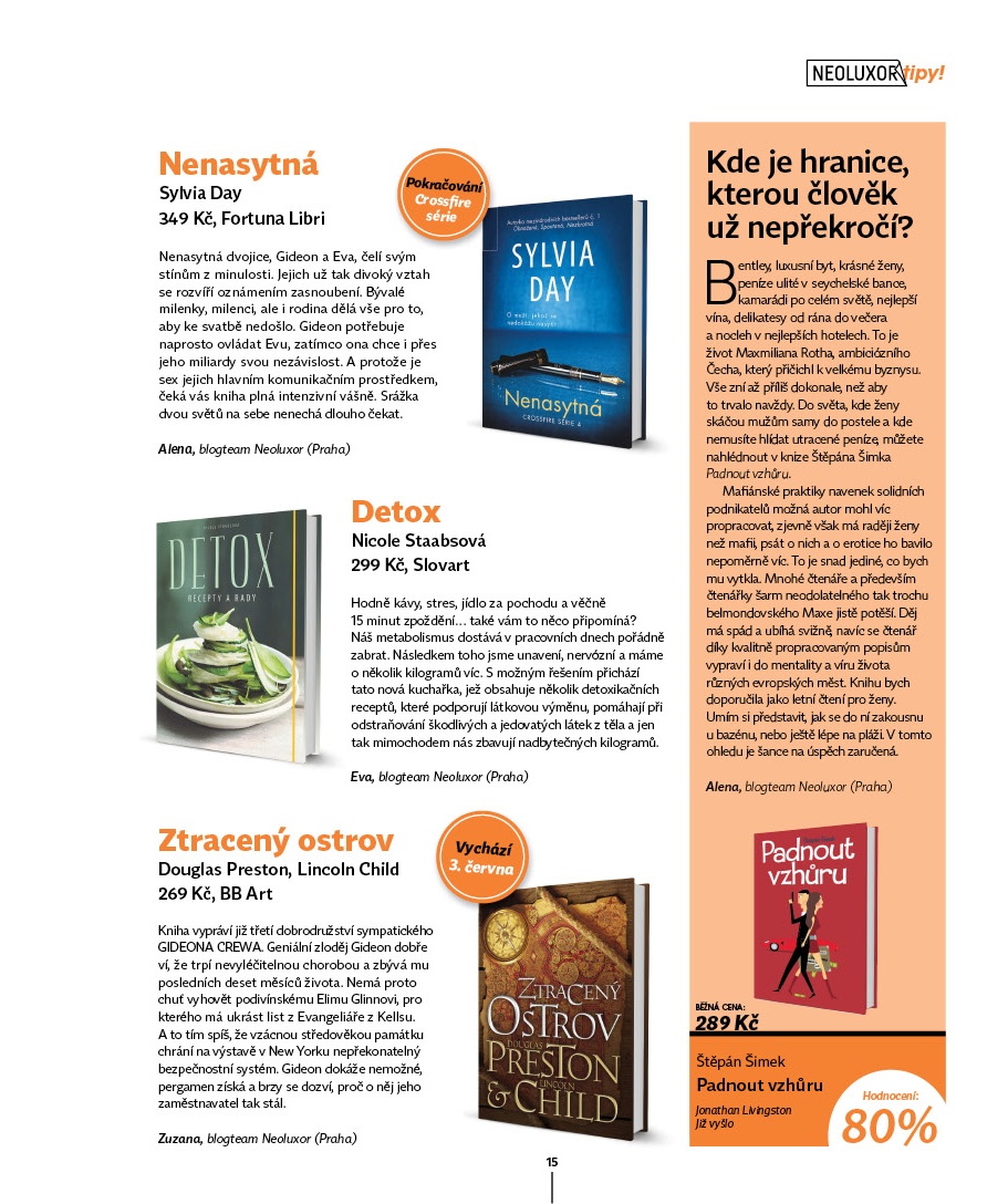 Redakčná strana magazínu Neoluxor živě