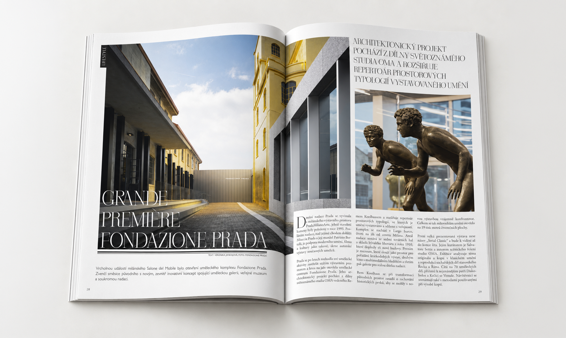 Otvorený magazín ONE s článkom o Fondazione Prada